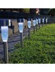 8PCS/LOT Stainless Steel Gardern Pathway Lawn Lamps Landscape Decoration LED White Light Solar Power Ground Insert Sense Lamp