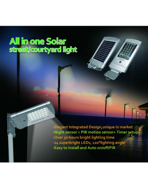 Integration High Quality 5W LED Garden Solar Light With Motion Sensor