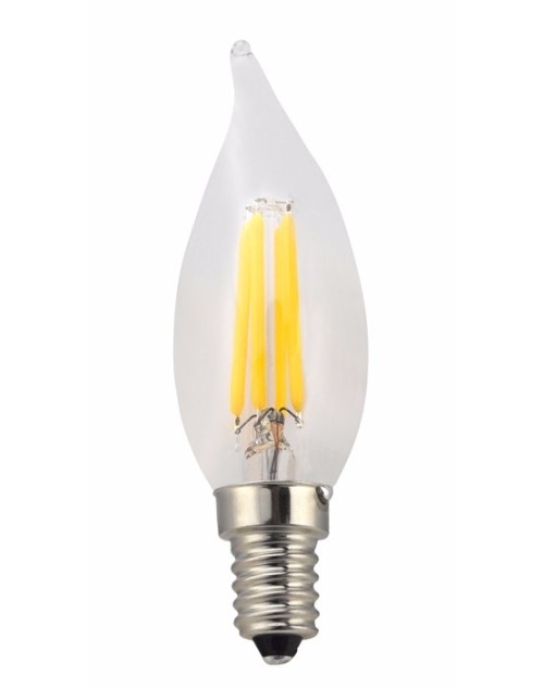 UL Listed Dimmable E12 2W 4W C32 Candle LED Filament Bulb