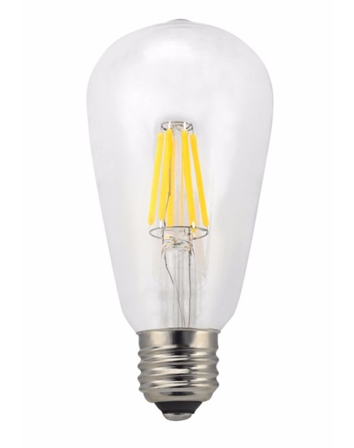 UL Listed Dimmable E26 6W ST64 Filament LED Edison Bulb