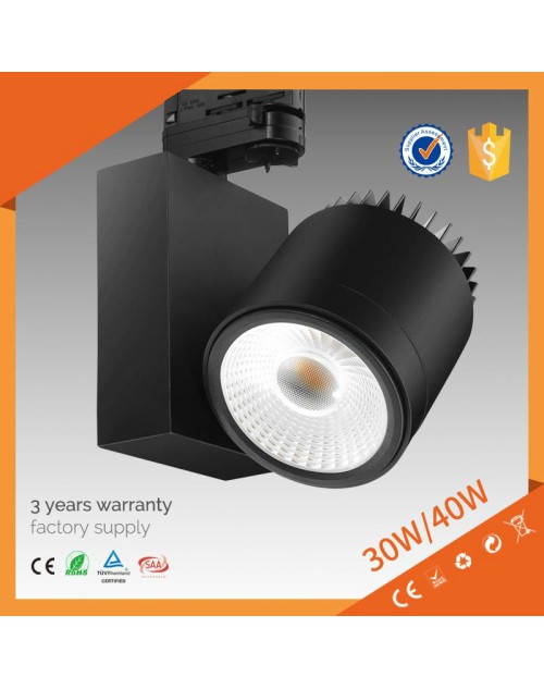 dimmable 3 years warranty led track light 40w, cob track light saa, spot track light led